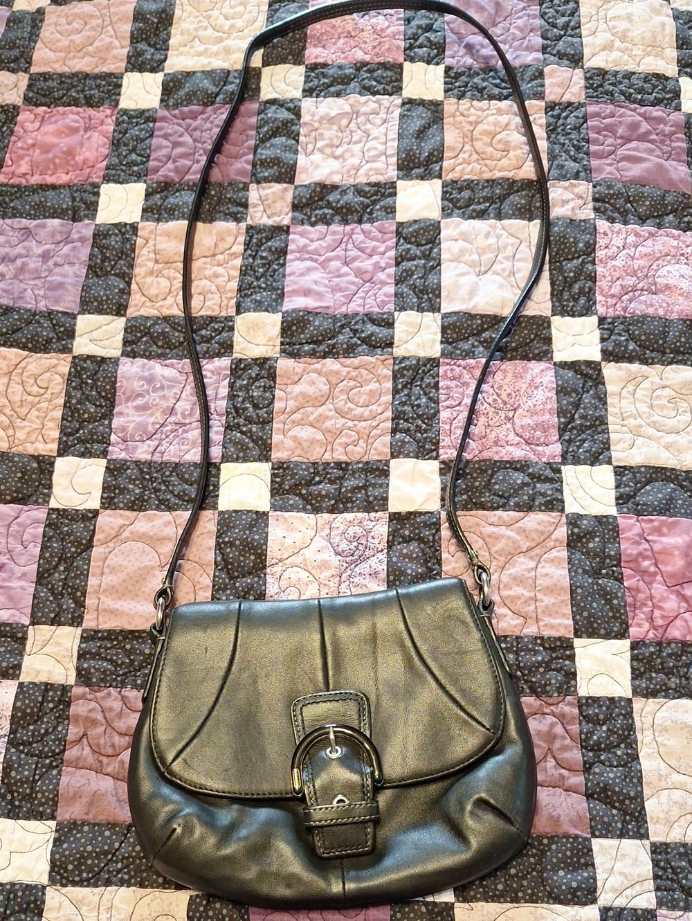 Coach Black Leather Crossbody Purse